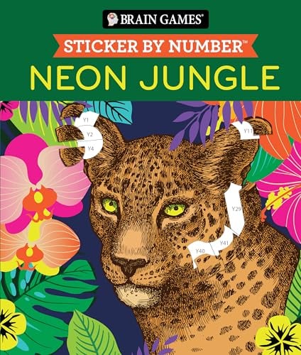 Neon Jungle Sticker by Number (Brain Games)