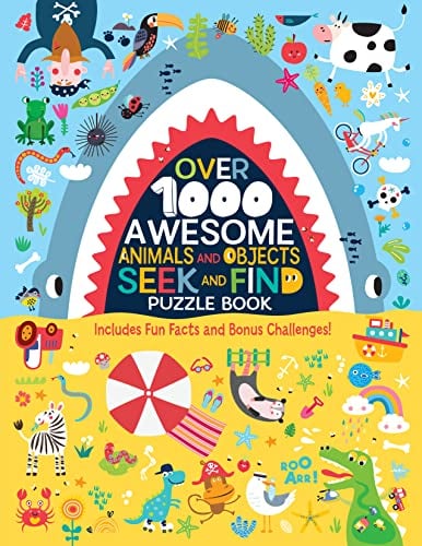 Over 1000 Awesome Animals and Objects Seek and Find Puzzle Book: Includes Fun Facts and Bonus Challenges!