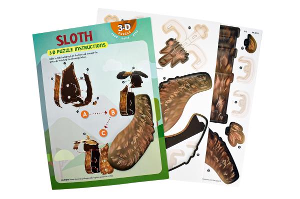 Sloth 3-D Puzzle & Book S