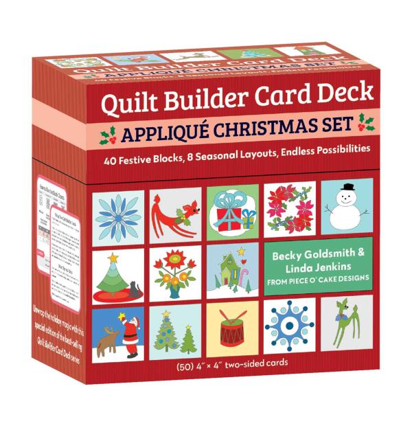 Quilt Builder Card Deck Appliqué Christmas Set: 40 Festive Blocks, 8 Seasonal Layouts, Endless Possibilities