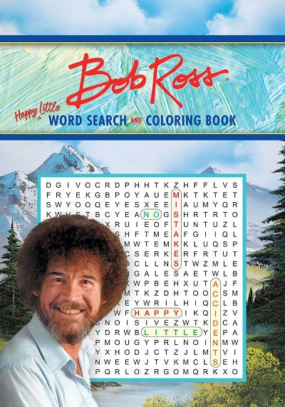 Bob Ross Happy Little Word Search and Coloring Book (Coloring Book & Word Search)