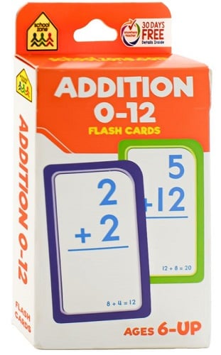 Addition 0-12 Flash Cards