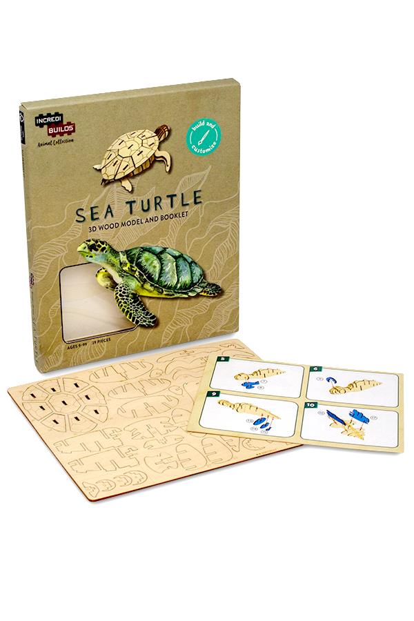 Sea Turtle: 3D Wood Model and Booklet (IncrediBuilds: Animal Collection)