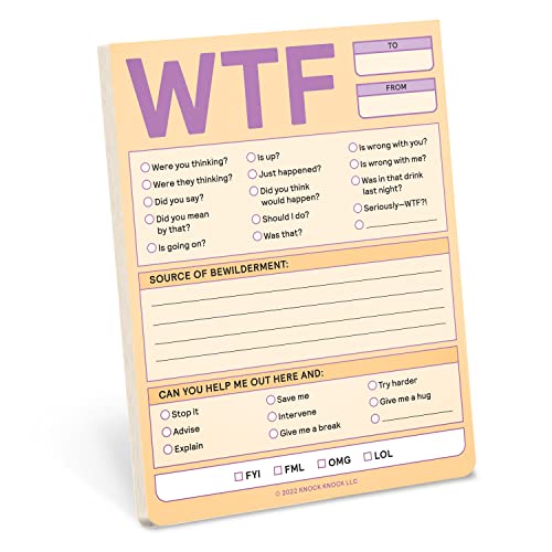 WTF Nifty Note Pad (Knock Knock Nifty Notes, Pastel Version)