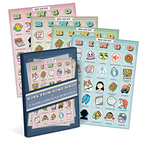 Work-From-Home Bingo, 12 Reusable Cards for WFH Calls