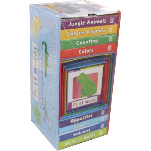 First Words: Board Books and Stacking Blocks (My First Words/Shapes/Opposites/Garden Animal/Jungle Animals/Colors/Counting/Vehicles)