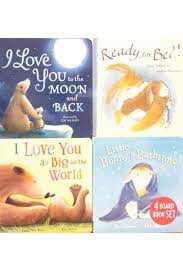 My First Board Book Library, 4 Book Set (I Love You to the Moon and Back/Ready for Bed/I Love You as Big as the World/Little Bunny's Bathtime)