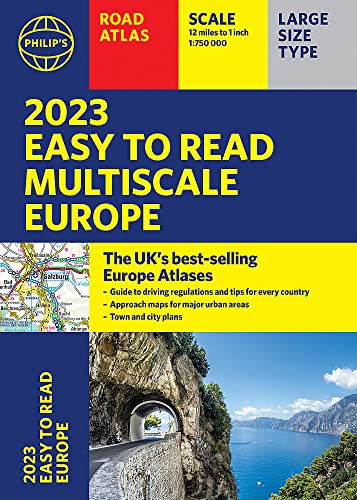 2023 Philip's Easy to Read Multiscale Europe Road Atlas