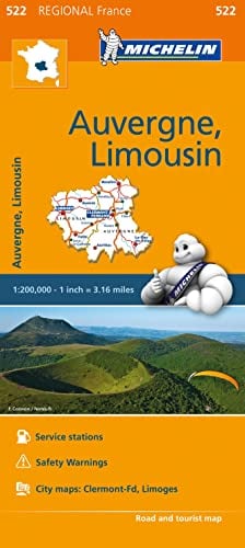 Auvergne, Limousin Road and Tourist Map (522 Regional France)