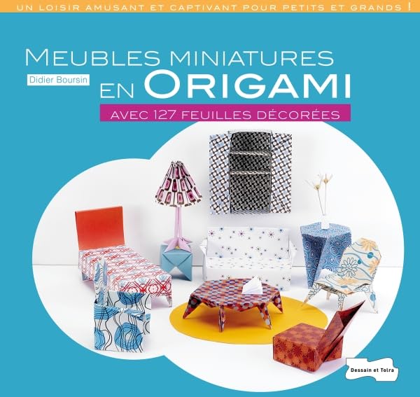 Meubles Miniatures en Origami Avec 127 Feuilles Decorees