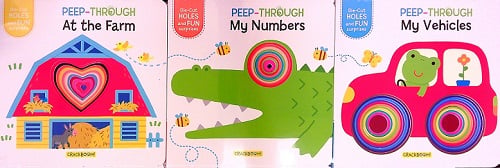 Peep-Through 3-Board Book Set (At the Farm/My Numbers/My Vehicles)